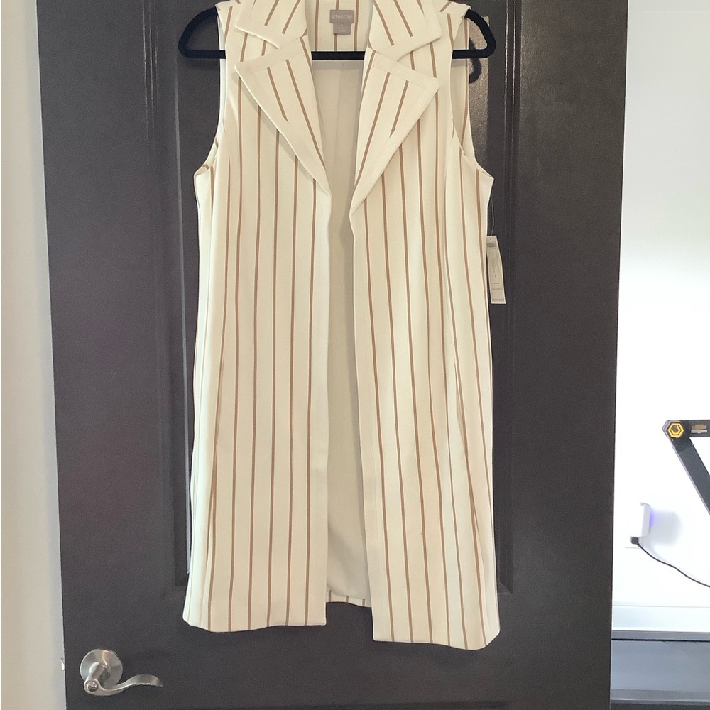 Chico Spring/ Summer Cream Pinstripe Vest